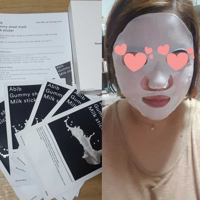 껌딱지 시트 마스크 밀크 스티커 리뷰 사진