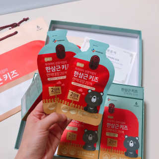 한삼근 블랙라벨 CJ헬스케어 한삼근 키즈 면역대장 2단계 — 5점을 준 리뷰어가 2019년 10월 올린 사용 사진
