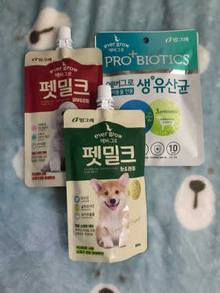 [빙그레] 에버그로 생유산균 1봉（10포입）+펫밀크2팩 — 5점을 준 리뷰어가 2019년 3월 올린 사용 사진