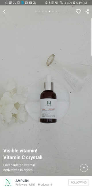 앰플엔 AMPLEN VC SHOT AMPOULE — 5점을 준 리뷰어가 2018년 12월 올린 사용 사진
