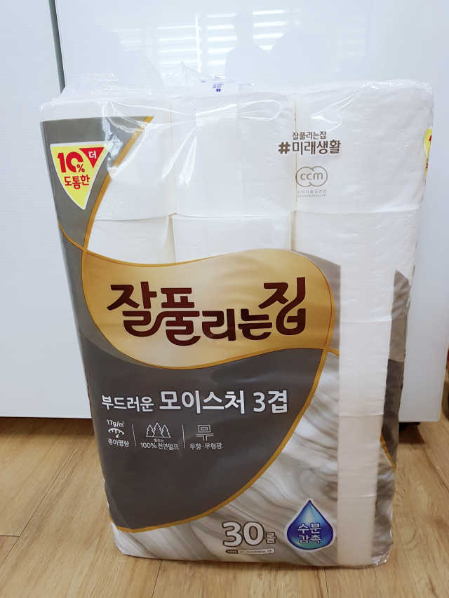 잘풀리는집 부드러운 모이스처 3겹 화장지 30롤 리뷰 사진