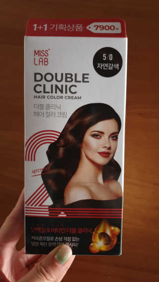 (주)에네스티 미스랩 더블 클리닉 헤어 컬러 크림 — 3점을 준 리뷰어가 2019년 10월 올린 사용 사진