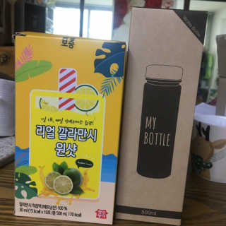 장수농가 리얼깔라만시 원샷 50ml 10팩+보틀 — 5점을 준 리뷰어가 2019년 5월 올린 사용 사진