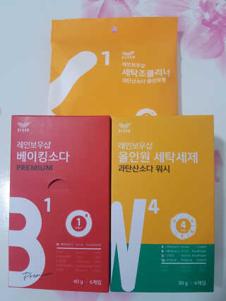 레인보우샵 올인원세탁세제,베이킹소다 스틱포6개입+세탁조클리너 — 4점을 준 리뷰어가 2018년 4월 올린 사용 사진