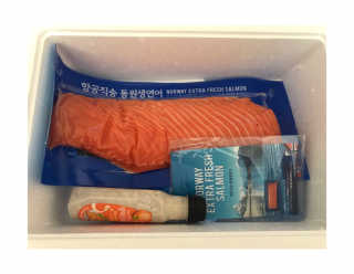 동원산업 항공직송 동원생연어 — 5점을 준 리뷰어가 2019년 7월 올린 사용 사진
