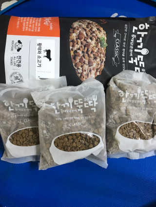 펫토리아 한끼뚝딱 클래식 강아지 건식사료 — 5점을 준 리뷰어가 2019년 4월 올린 사용 사진