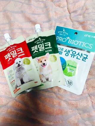 [빙그레] 에버그로 생유산균 1봉（10포입）+펫밀크2팩 — 4점을 준 리뷰어가 2019년 3월 올린 사용 사진
