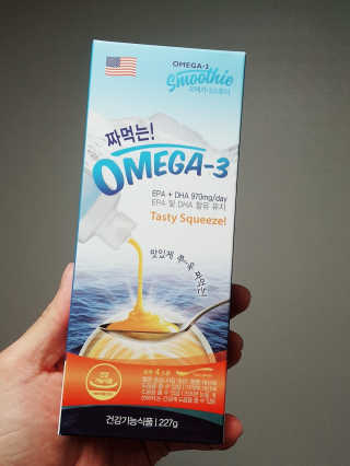 오메가-3스무디 [오메가스무디] 짜먹는 오메가3 DHA 임산부 어린이 — 3점을 준 리뷰어가 2019년 3월 올린 사용 사진