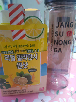 장수농가 리얼깔라만시 원샷 50ml 10팩+보틀 — 5점을 준 리뷰어가 2019년 5월 올린 사용 사진