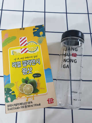 장수농가 리얼깔라만시 원샷 50ml 10팩+보틀 — 5점을 준 리뷰어가 2019년 5월 올린 사용 사진