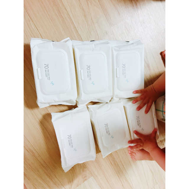 유아물티슈 스윽 캡형 70매 리뷰 사진