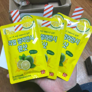 장수농가 리얼깔라만시 원샷 50ml 10팩+보틀 — 5점을 준 리뷰어가 2019년 5월 올린 사용 사진