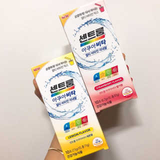 센트룸 아쿠아비타 레몬향, 딸기향 — 5점을 준 리뷰어가 2019년 6월 올린 사용 사진