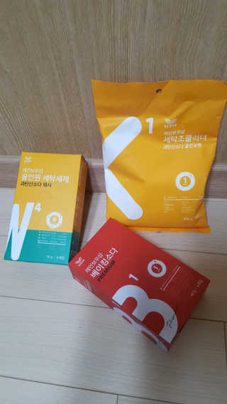 레인보우샵 올인원세탁세제,베이킹소다 스틱포6개입+세탁조클리너 — 4.67점을 준 리뷰어가 2018년 3월 올린 사용 사진