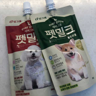 [빙그레] 에버그로 생유산균 1봉（10포입）+펫밀크2팩 — 5점을 준 리뷰어가 2019년 3월 올린 사용 사진