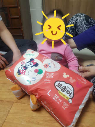 보솜이 베이비케어 팬티형 기저귀 — 5점을 준 리뷰어가 2019년 3월 올린 사용 사진