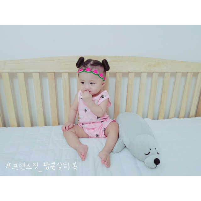 북유럽감성 프랜스링 팝콘 민소매 실내 상하복 리뷰 사진