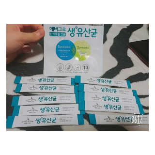 [빙그레] 에버그로 생유산균 1봉（10포입）+펫밀크2팩 — 5점을 준 리뷰어가 2019년 5월 올린 사용 사진