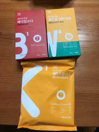 레인보우샵 올인원세탁세제,베이킹소다 스틱포6개입+세탁조클리너 — 5점을 준 리뷰어가 2018년 4월 올린 사용 사진
