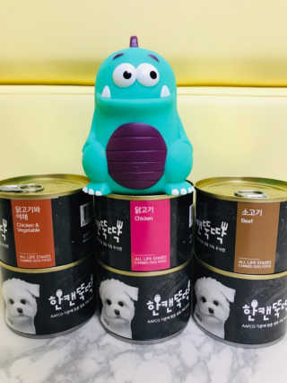 [펫토리아] 한캔뚝딱 강아지 주식캔 12종 콤보 — 5점을 준 리뷰어가 2019년 8월 올린 사용 사진