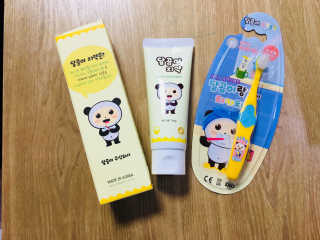 달곰이 어린이 치약+어린이 칫솔 SET — 5점을 준 리뷰어가 2018년 1월 올린 사용 사진