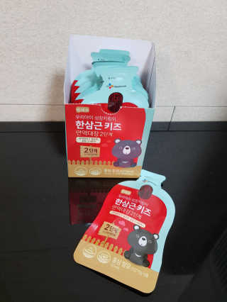한삼근 블랙라벨 CJ헬스케어 한삼근 키즈 면역대장 2단계 — 5점을 준 리뷰어가 2019년 10월 올린 사용 사진