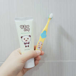 달곰이 어린이 치약+어린이 칫솔 SET — 5점을 준 리뷰어가 2017년 10월 올린 사용 사진