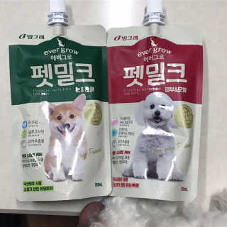 [빙그레] 에버그로 생유산균 1봉（10포입）+펫밀크2팩 — 5점을 준 리뷰어가 2019년 5월 올린 사용 사진