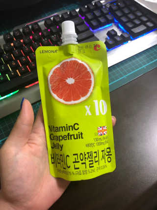 푸드마스터그룹 레모나 비타민C 곤약젤리 2종 — 3점을 준 리뷰어가 2019년 6월 올린 사용 사진