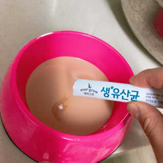 [빙그레] 에버그로 생유산균 1봉（10포입）+펫밀크2팩 — 5점을 준 리뷰어가 2019년 5월 올린 사용 사진