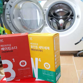 레인보우샵 올인원세탁세제,베이킹소다 스틱포6개입+세탁조클리너 — 4.67점을 준 리뷰어가 2018년 4월 올린 사용 사진
