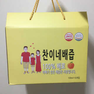 찬이네과수원 찬이네_배즙 1BOX 50개입 — 5점을 준 리뷰어가 2018년 4월 올린 사용 사진