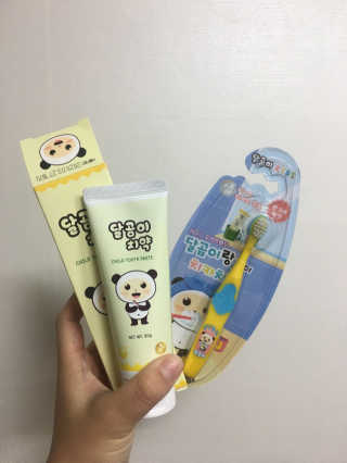 달곰이 어린이 치약+어린이 칫솔 SET — 5점을 준 리뷰어가 2017년 12월 올린 사용 사진