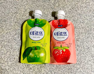 데르뜨 떠먹는 과일 3종, 짜먹는 과일 2종 총 10개 체험 — 5점을 준 리뷰어가 2020년 3월 올린 사용 사진