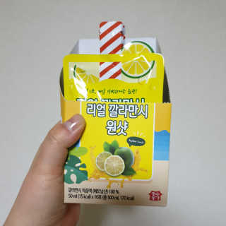 장수농가 리얼깔라만시 원샷 50ml 10팩+보틀 — 5점을 준 리뷰어가 2019년 4월 올린 사용 사진