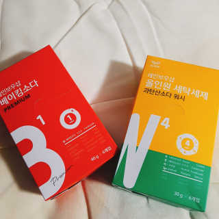 레인보우샵 올인원세탁세제,베이킹소다 스틱포6개입+세탁조클리너 — 4.17점을 준 리뷰어가 2018년 4월 올린 사용 사진