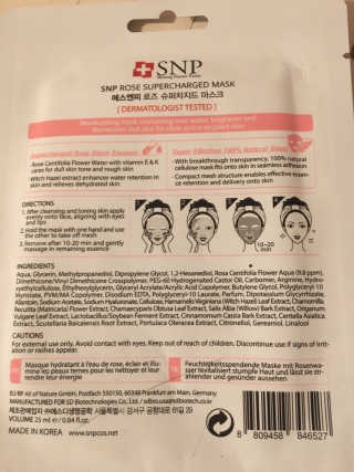 SNP Supercharged Mask_Rose Centifoli Flower — 5점을 준 리뷰어가 2019년 1월 올린 사용 사진