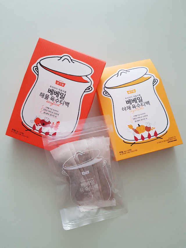 처음국물 순한육수티백 2종 리뷰 사진