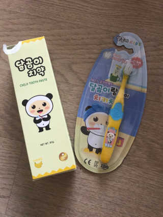 달곰이 어린이 치약+어린이 칫솔 SET — 4.83점을 준 리뷰어가 2018년 1월 올린 사용 사진