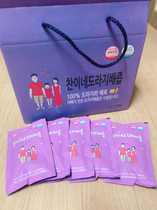 찬이네과수원 찬이네_도라지배즙 1BOX 50개입 — 5점을 준 리뷰어가 2018년 4월 올린 사용 사진