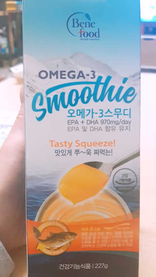 오메가-3스무디 [오메가스무디] 짜먹는 오메가3 DHA 임산부 어린이 — 4.5점을 준 리뷰어가 2019년 3월 올린 사용 사진
