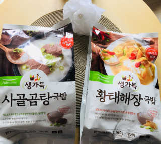 [풀무원] 사골곰탕국밥 황태해장국밥 — 4점을 준 리뷰어가 2018년 6월 올린 사용 사진