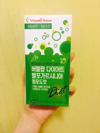 비타민하우스 버블팝 다이어트 발포가르시니아 청포도/복숭아 — 3.33점을 준 리뷰어가 2017년 5월 올린 사용 사진