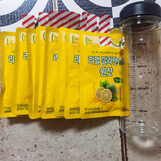 장수농가 리얼깔라만시 원샷 50ml 10팩+보틀 — 4점을 준 리뷰어가 2019년 5월 올린 사용 사진