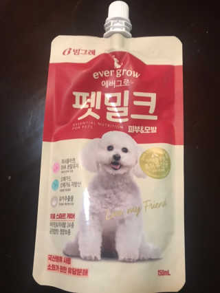 [빙그레] 에버그로 생유산균 1봉（10포입）+펫밀크2팩 — 5점을 준 리뷰어가 2019년 3월 올린 사용 사진