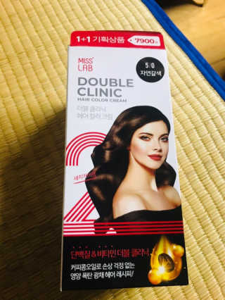 (주)에네스티 미스랩 더블 클리닉 헤어 컬러 크림 — 4점을 준 리뷰어가 2019년 8월 올린 사용 사진