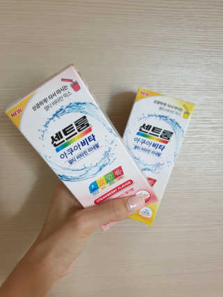 센트룸 아쿠아비타 레몬향, 딸기향 — 5점을 준 리뷰어가 2019년 6월 올린 사용 사진