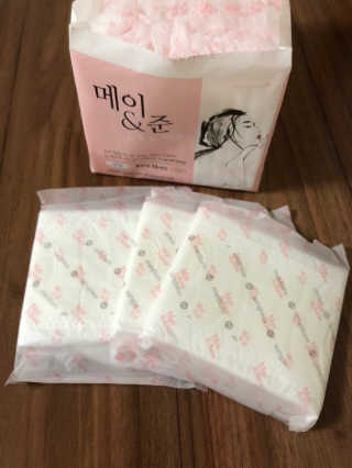 메이앤준 소프트맥스 생리대 — 4점을 준 리뷰어가 2019년 4월 올린 사용 사진