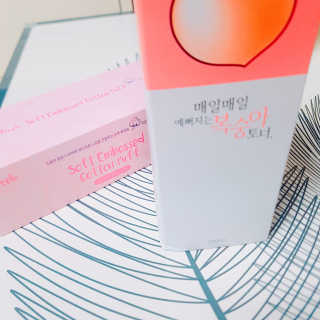 프레티 복숭아 토너 + 소프트 엠보 코튼 화장솜 — 5점을 준 리뷰어가 2019년 4월 올린 사용 사진