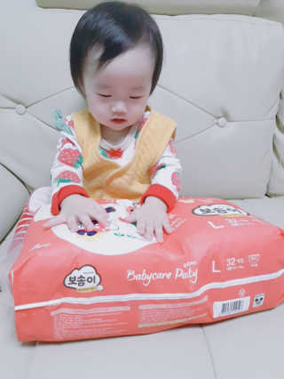 보솜이 베이비케어 팬티형 기저귀 — 4.5점을 준 리뷰어가 2019년 3월 올린 사용 사진